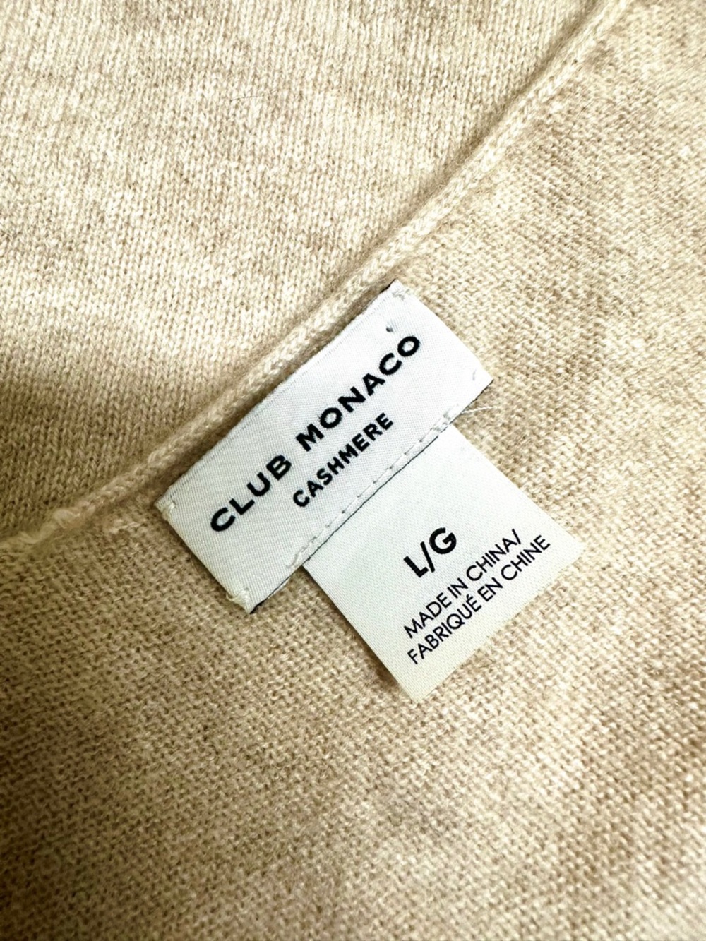 Club Monaco 100% Cashmere Tank Oat Color size L - Picture 2 of 9